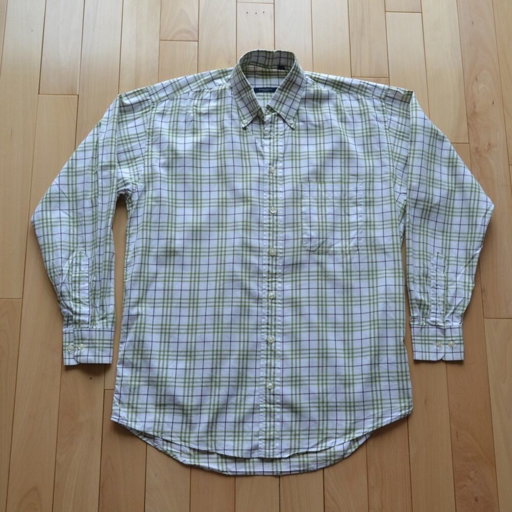 Burberry Button Down Shirt Tartan Plaid Size M